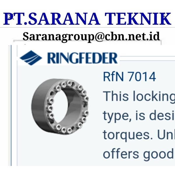 RINGFEDER LOCKING ASSEMBLY RFN 7012 PT SARANA CONVEYOR RFN 7013